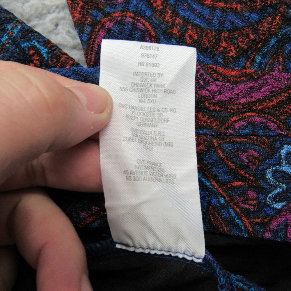 Susan‎ Graver Womens Open Front Duster Cardigan Blue Paisley Pattern  Med - Picture 4 of 7